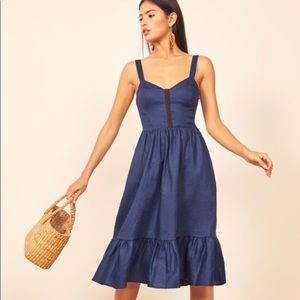 Reformation Dolci Navy dress M BNWT